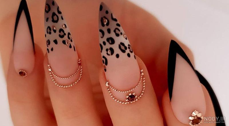 مدل ناخن پلنگی صورتی مدل ناخن پلنگی صورتی