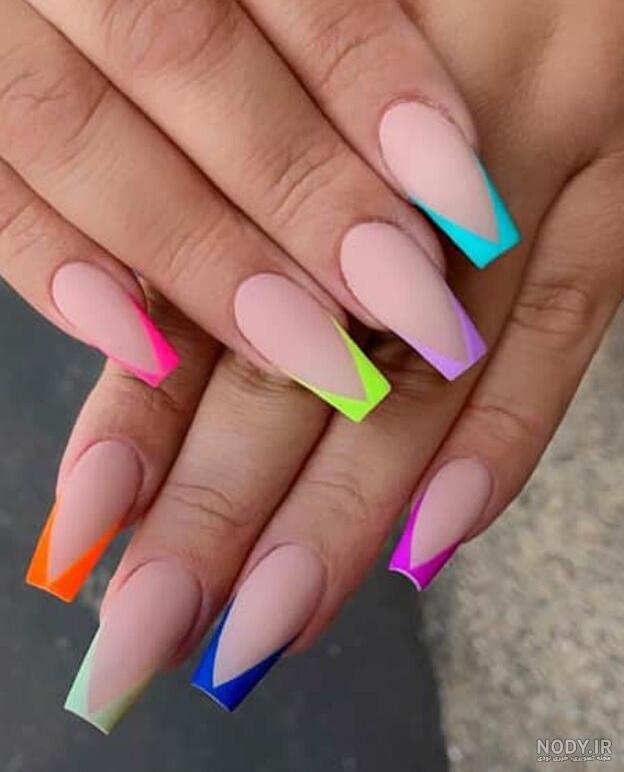 مدل ناخن تابوتی فرنچ