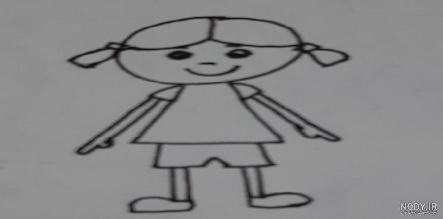 نقاشی دختر بچه ساده