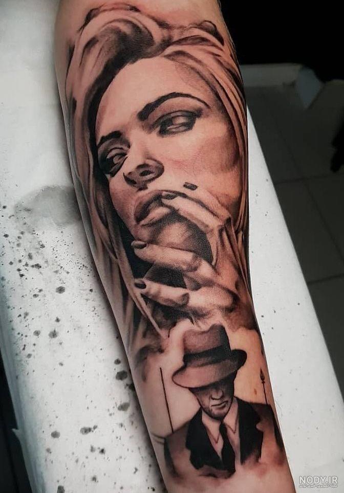 تاتو رخ دختر روی دست تاتو رخ دختر روی دست