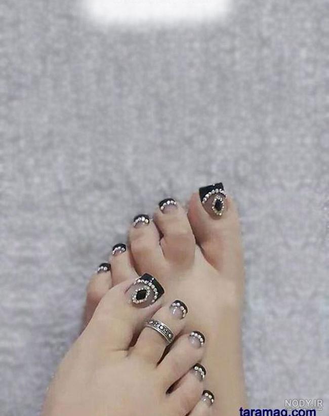 کاشت ناخن پا فرنچ