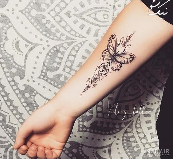 طرح تاتو گرگ روی دست