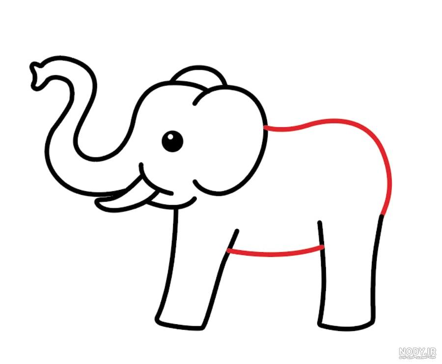 عکس نقاشی ساده ی فیل