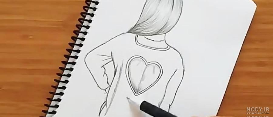 نقاشی دختر زیبای ساده