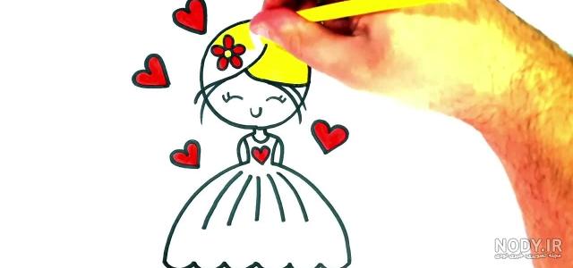 نقاشی دختر ساده و اسان