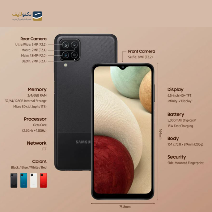 قیمت گوشی a12 128 گیگ رم 6 زومیت