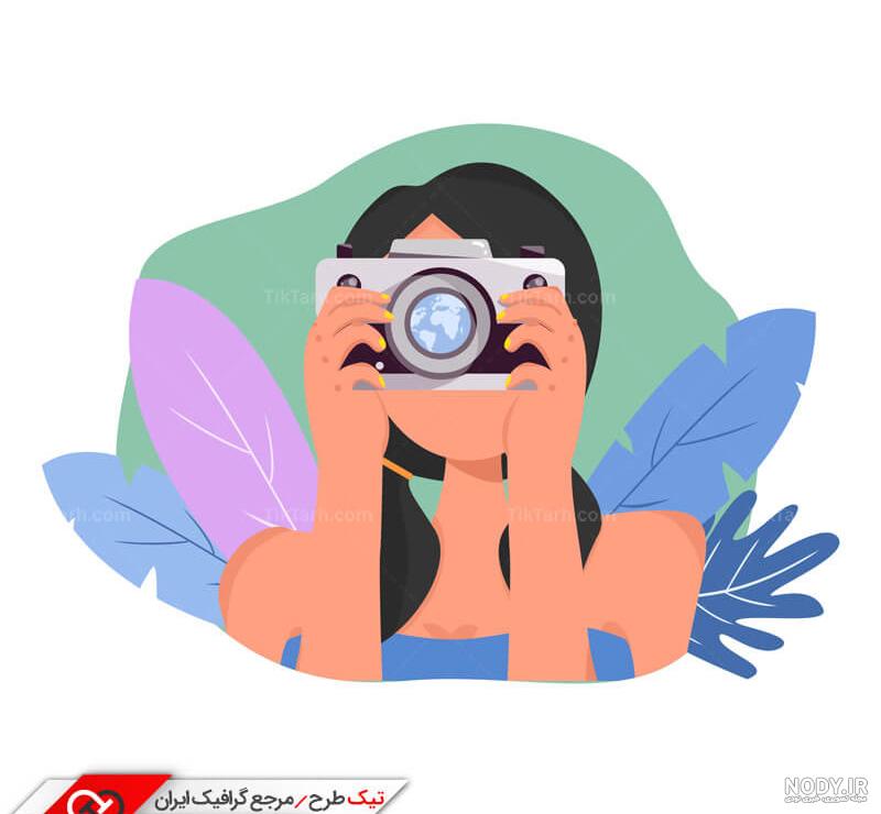 نقاشی دوربین عکاسی فانتزی دخترانه