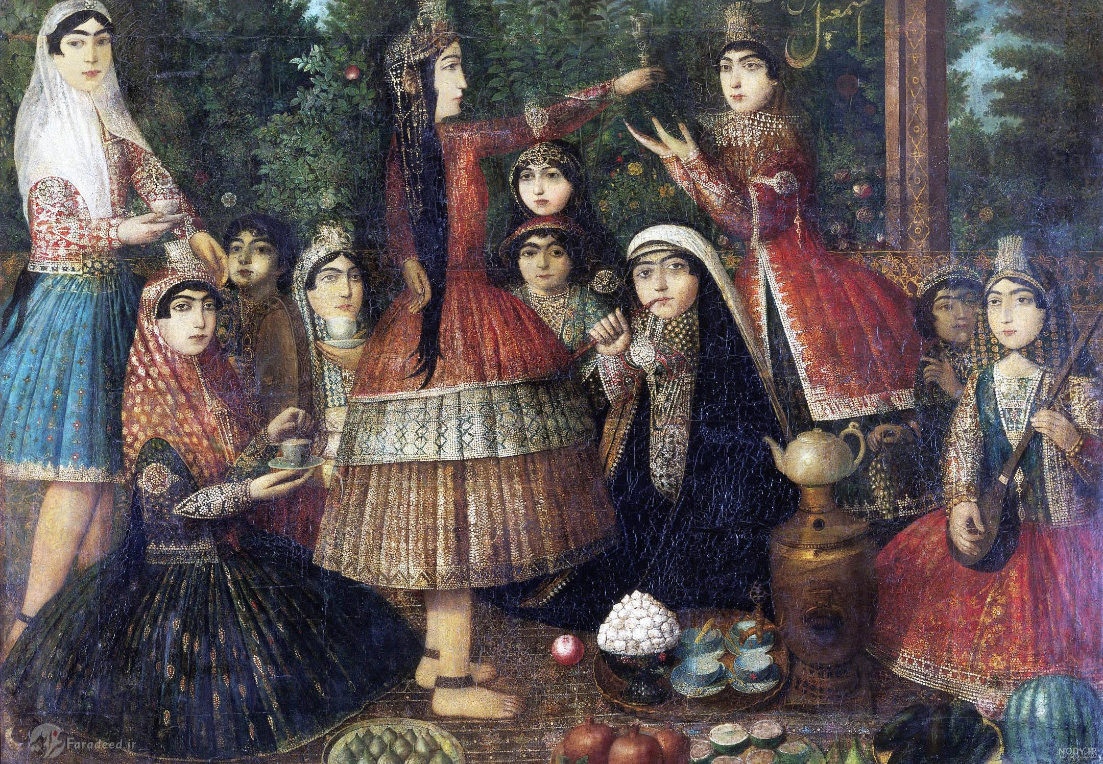 نقاشی زن قاجار
