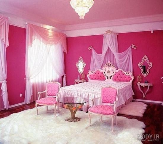 عکس دکوراسیون اتاق خواب دخترانه صورتی