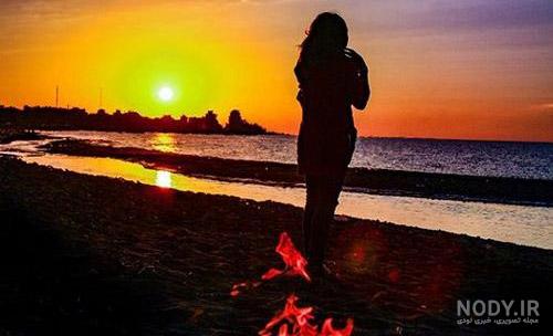 عکس غروب غمگین