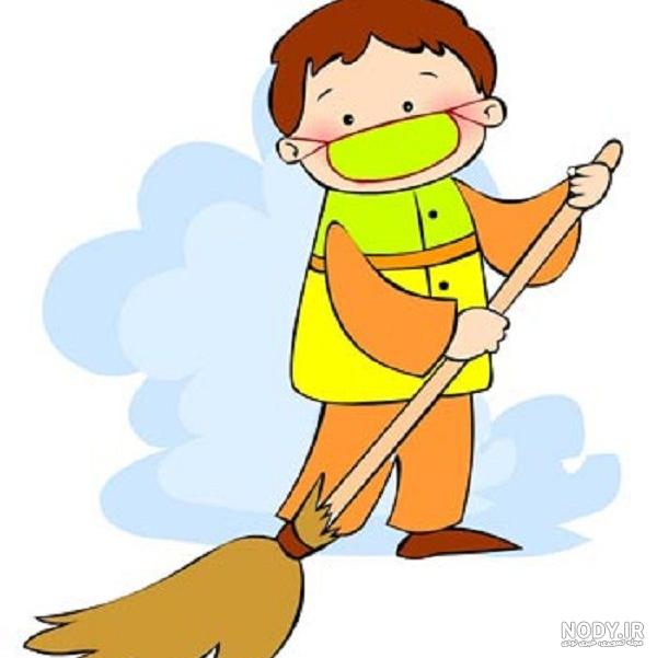 عکس نقاشی ساده رفتگر