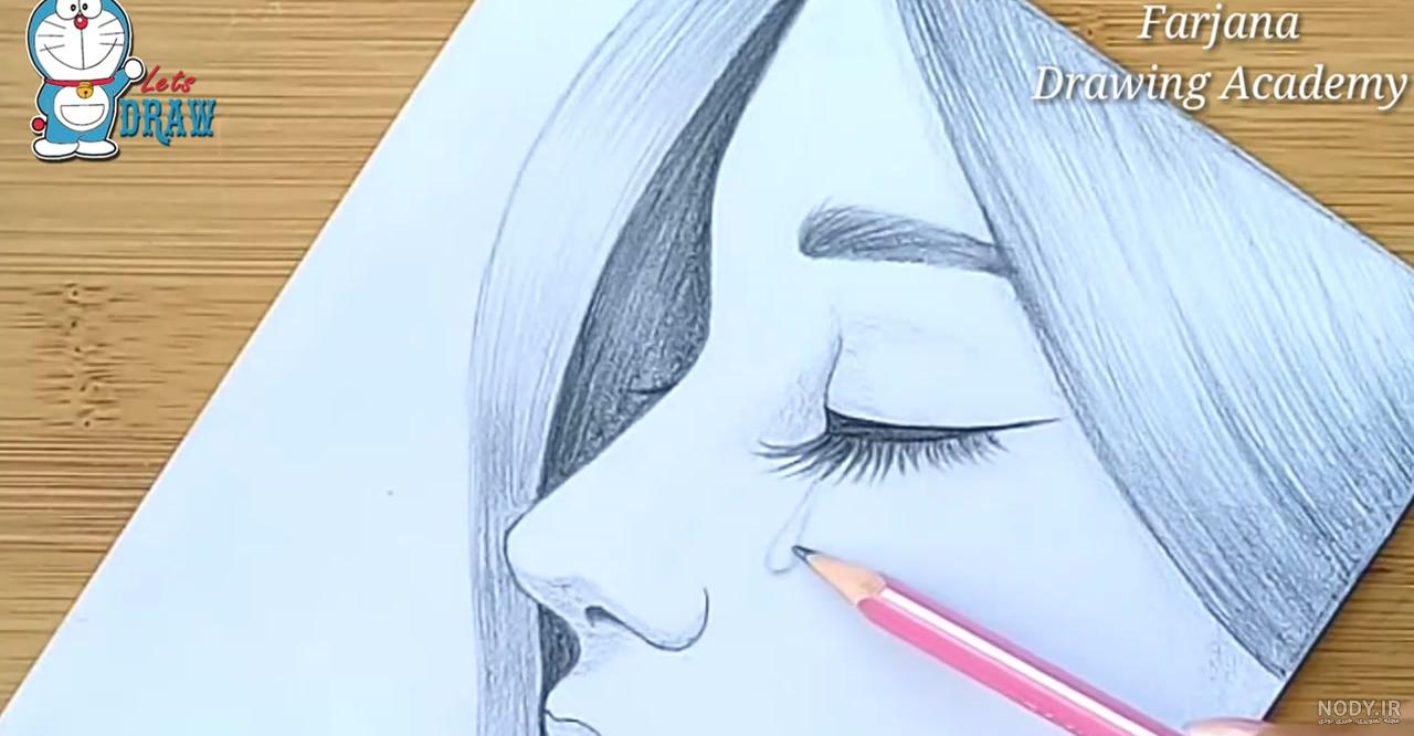 نقاشی دختر ساده و اسان نقاشی دختر ساده و اسان