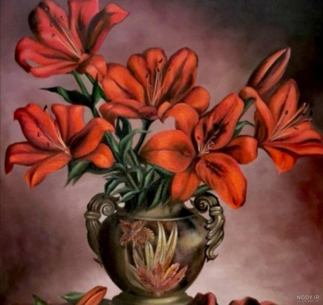 نقاشی گل سوسن ساده