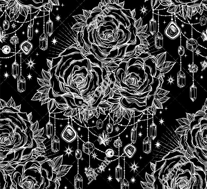 طرح خام تاتو گل رز