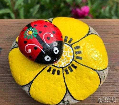 نقاشی روی سنگ با گواش آسان