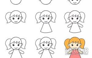 نقاشی زیبا و ساده دخترانه جدید