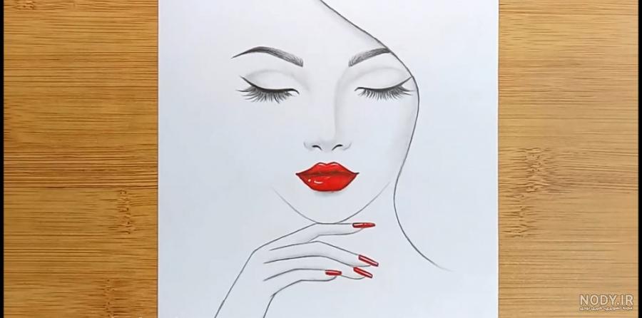 نقاشی یک دختر آسان و زیبا نقاشی یک دختر آسان و زیبا