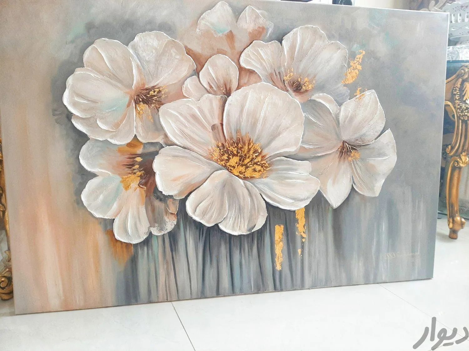 تابلو نقاشی گل و گلدان