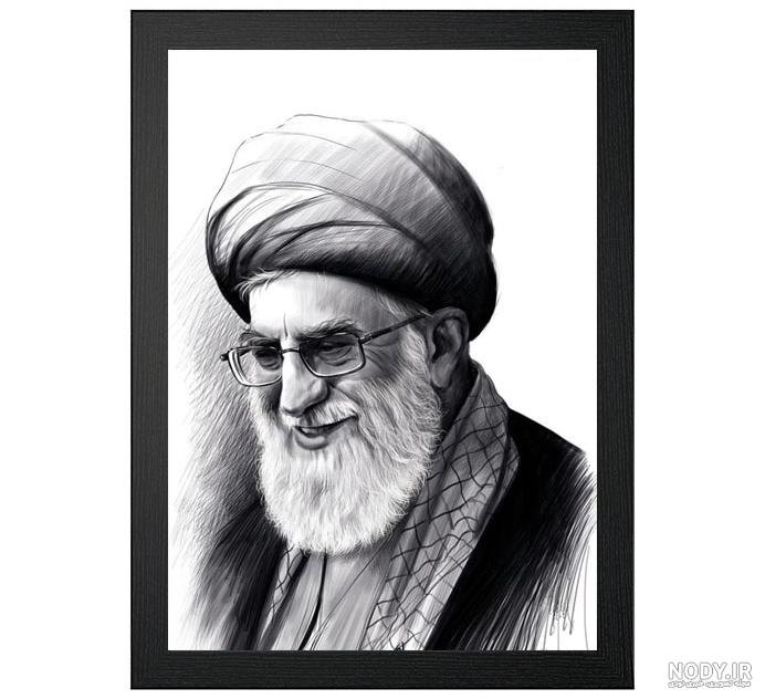 نقاشی سیاه قلم رهبر