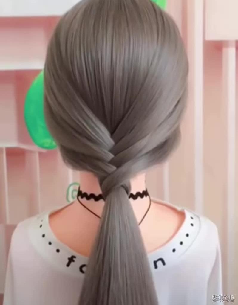تيغ ماهي بافت مو ساده دخترانه در منزل تيغ ماهي بافت مو ساده دخترانه در منزل