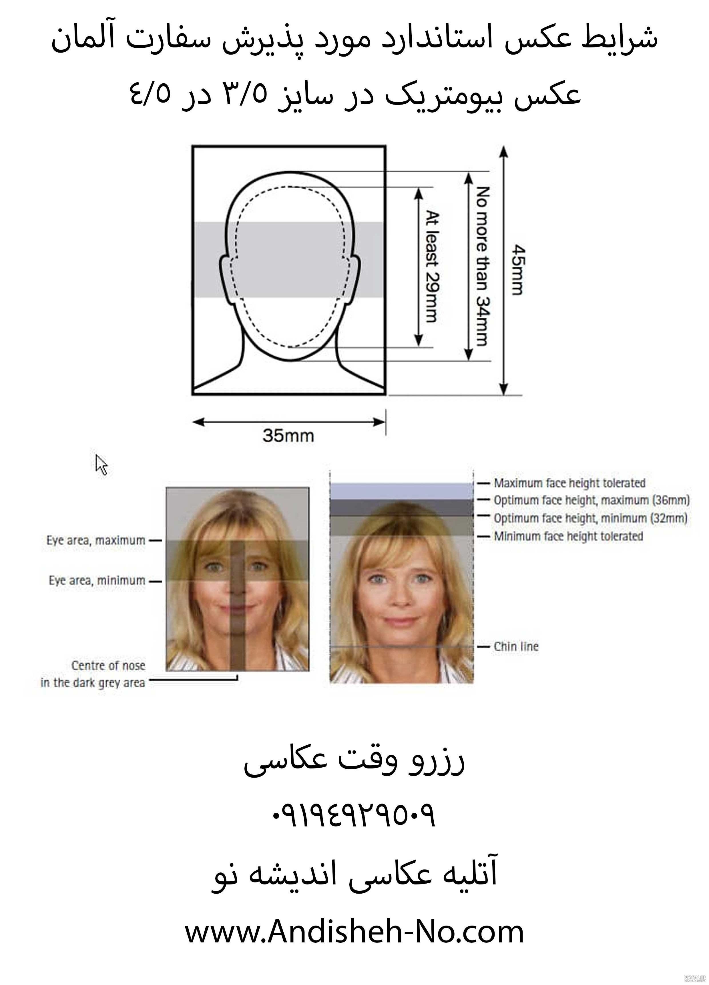 مشخصات عکس بیومتریک آلمان مشخصات عکس بیومتریک آلمان