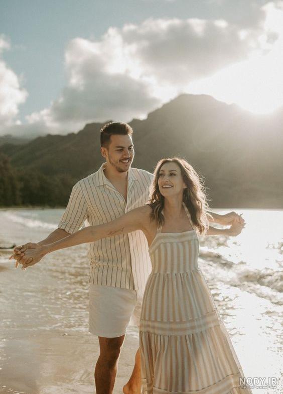 ژست عکس کنار دریا شمال