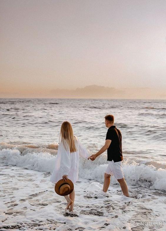 ژست عکس کنار دریا شمال