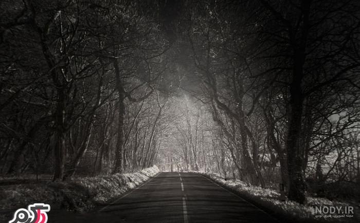 عکس جاده تاریک و ترسناک