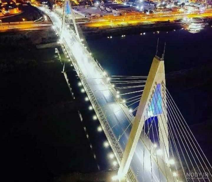 عکس پل اهواز در شب