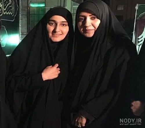 عکس حاج قاسم سلیمانی و همسرش