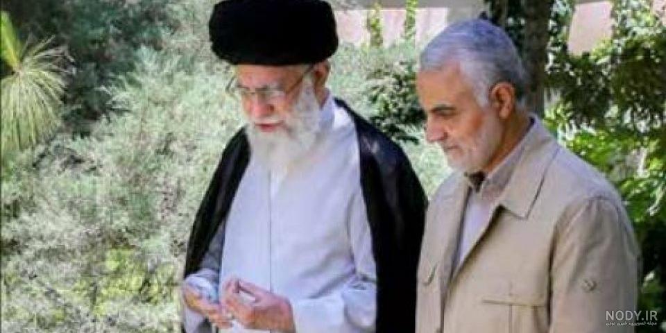 عکس سردار سلیمانی با رهبر و امام خمینی