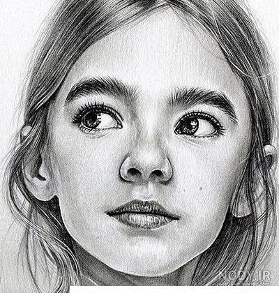 عکس نقاشی چهره دختر ساده