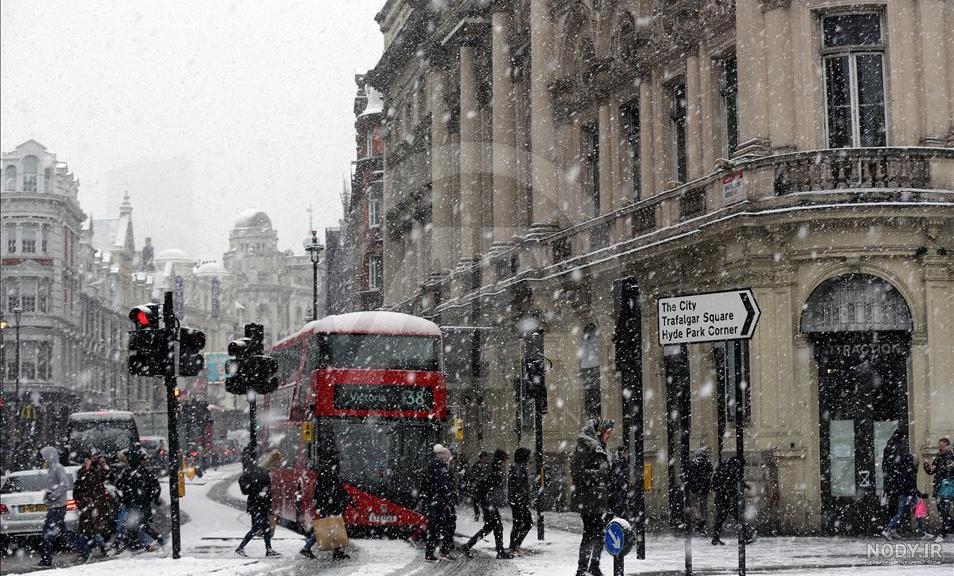 عکس بارش برف در لندن