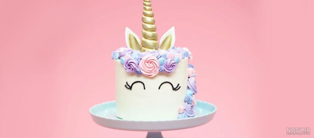 عکس کیک تولد اسب تک شاخ یک طبقه