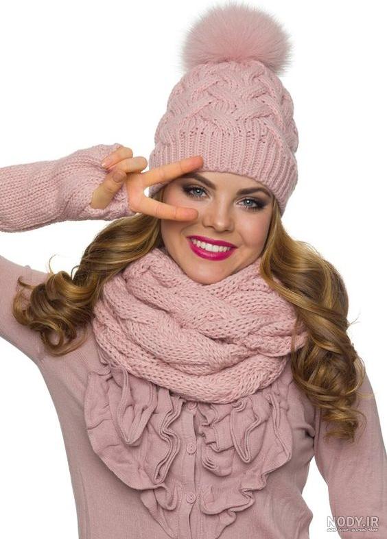 عکس شال کلاه دخترانه بافتنی عکس شال کلاه دخترانه بافتنی