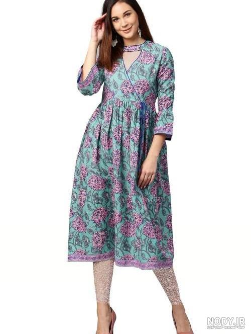 عکس پیراهن نخی زنانه بلند