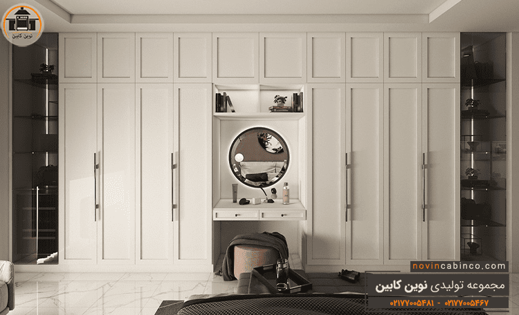 عکس کمد دیواری با میز آرایش