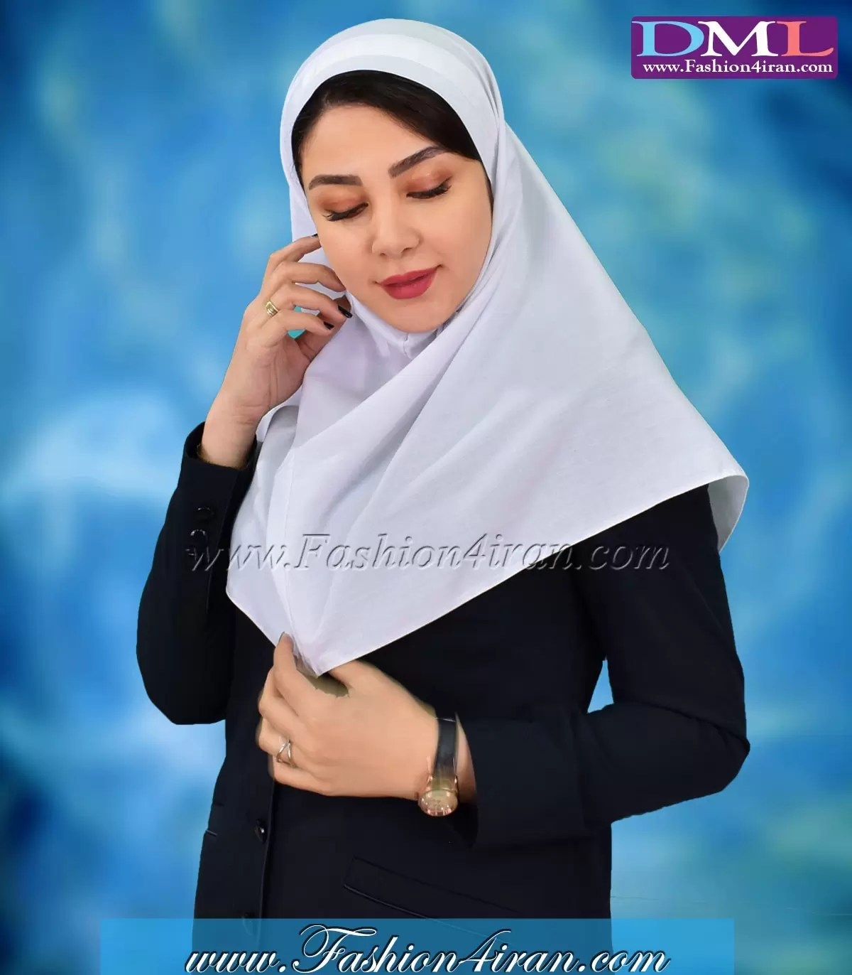 عکس پرسنلی با مقنعه سفید