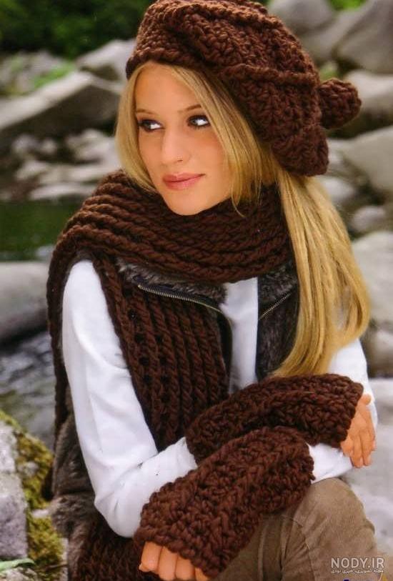 عکس شال گردن زنانه بافتنی