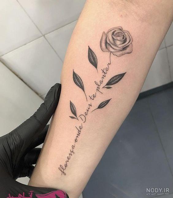 عکس تاتو گل روی دست