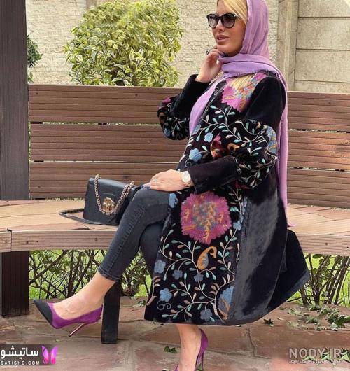 مدل مانتو ژاکارد مشکی 2023 | مانتو ژاکارد مجلسی | مدل مانتو مشکی ...