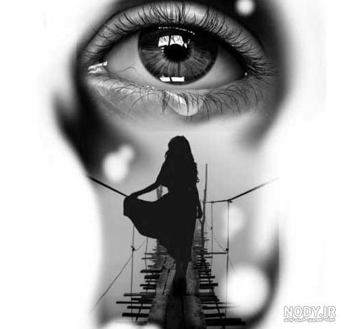 عکس دختر سیاه سفید پروفایل