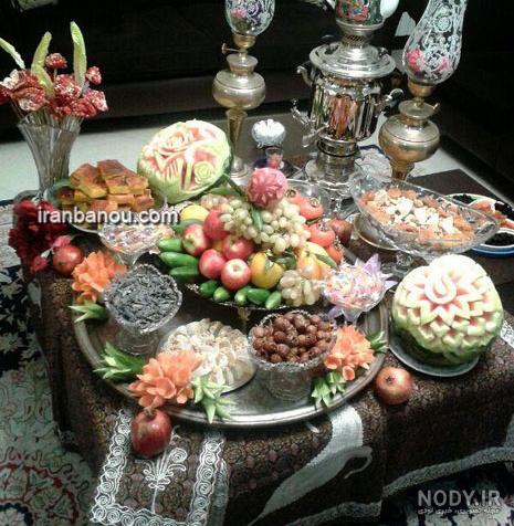 سی مدل عکس سفره شب یلدا تزئین سفره شب چله چیدمان سفره یلدا