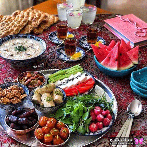 تزیین سفره ناهار همرا با سفره آرایی و دیزاین غذاهای ایرانی