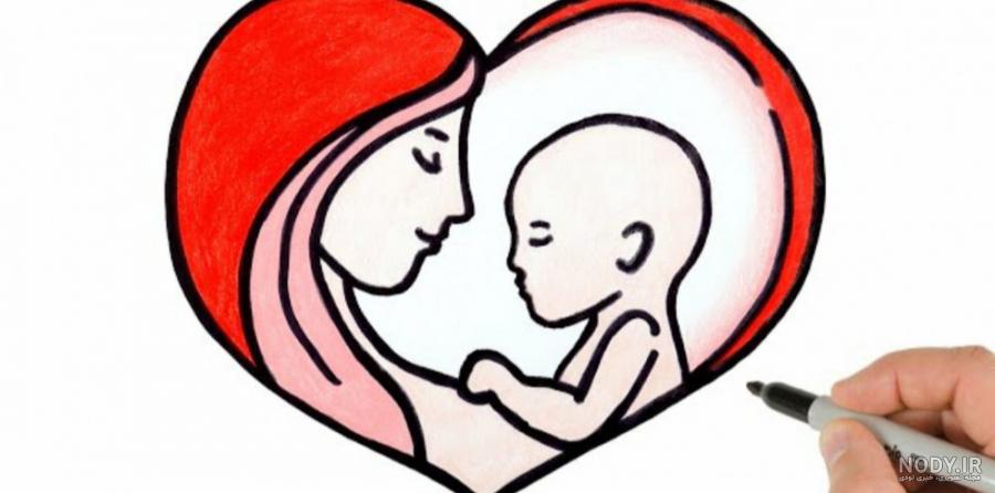 عکس نقاشی برای روز مادر آسان