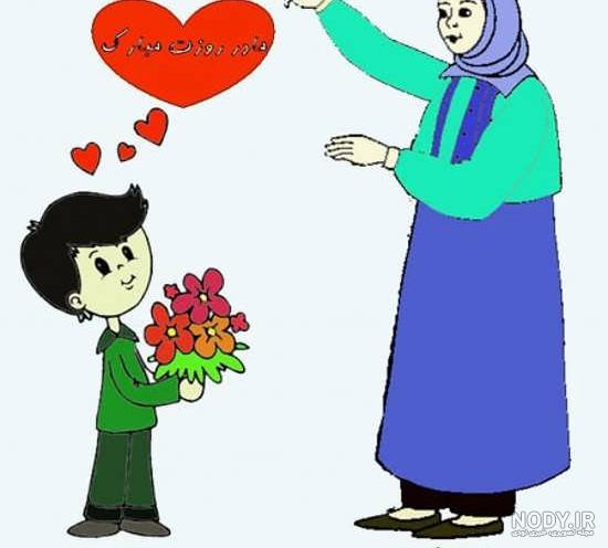 عکس نقاشی برای روز مادر پسرانه