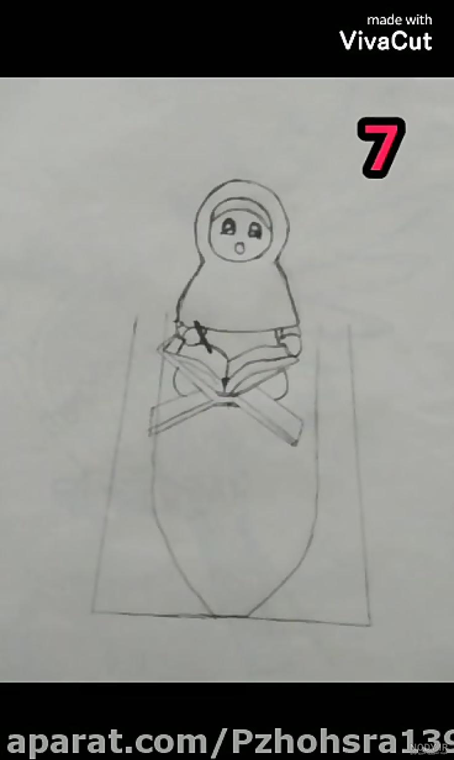 عکس نقاشی دختر چادری ❤️ [ بهترین تصاویر ]
