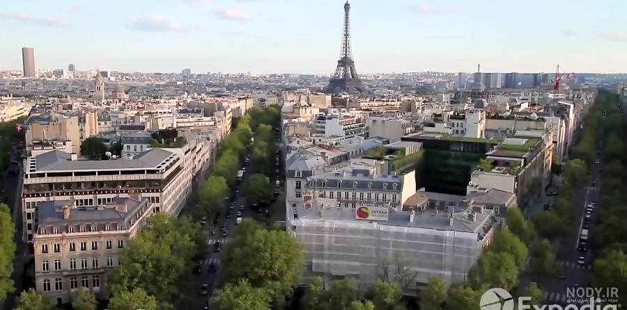 تصاویر هوایی پهپاد از مناظر زیبای پاریس- فرانسه