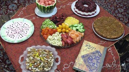 عکس ساده ترین سفره شب یلدا عکس ساده ترین سفره شب یلدا