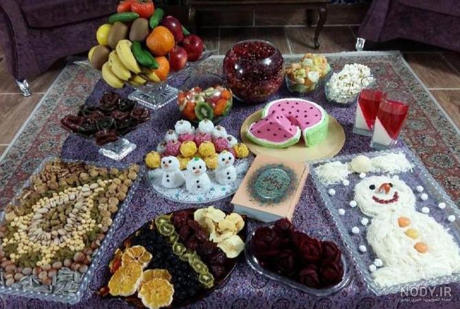 عکس ساده ترین سفره شب یلدا عکس ساده ترین سفره شب یلدا